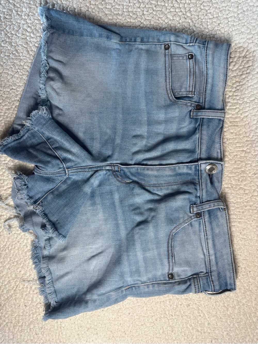 American Eagle Frayed Hem Light Blue Denim Jean Shorts